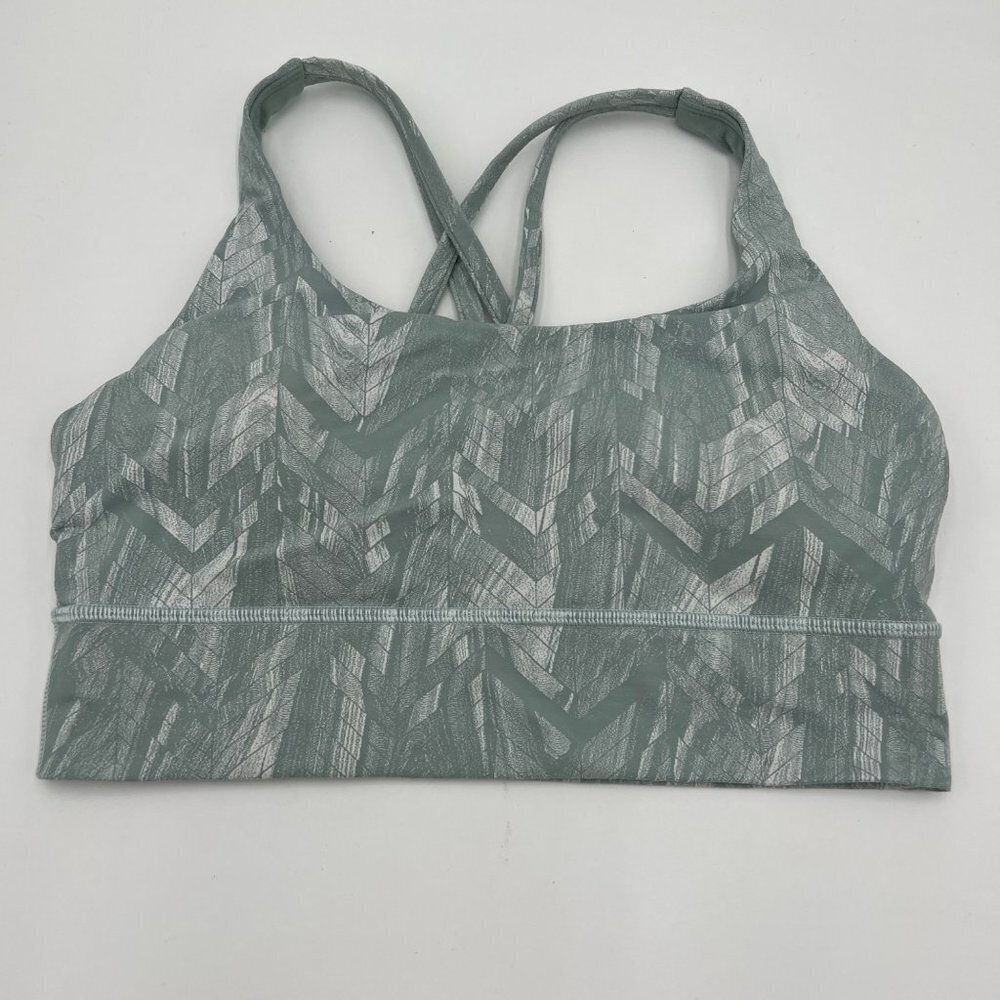 Lululemon Energy Bra (Nulux) Energy Bra in gray white womans size 8 pads include